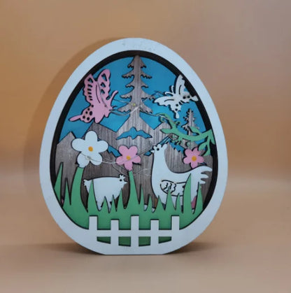 Wooden Easter Light Decoration