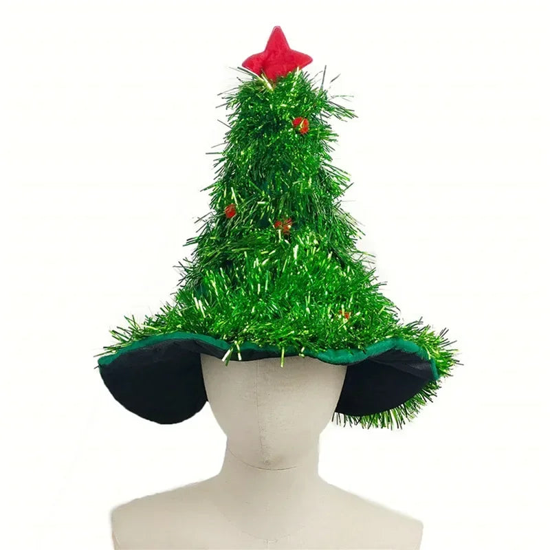 Tinsel Christmas Tree Hat