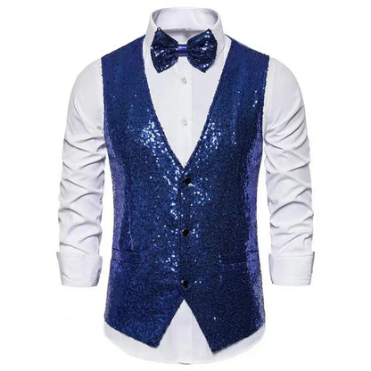 Shiny Sequin Vest + Bow