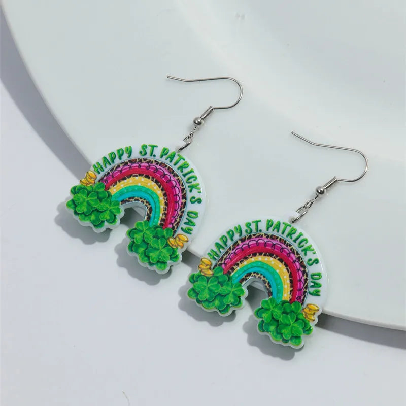 Glitter Green Shamrock Earrings