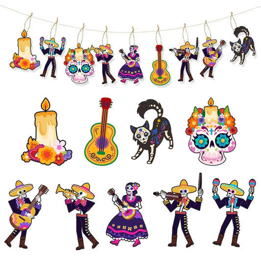 Dia De Los Muertos Decoration 9Pcs