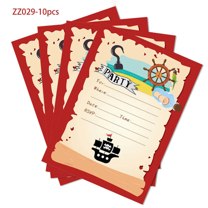 Pirate Invitations Cards 10pcs